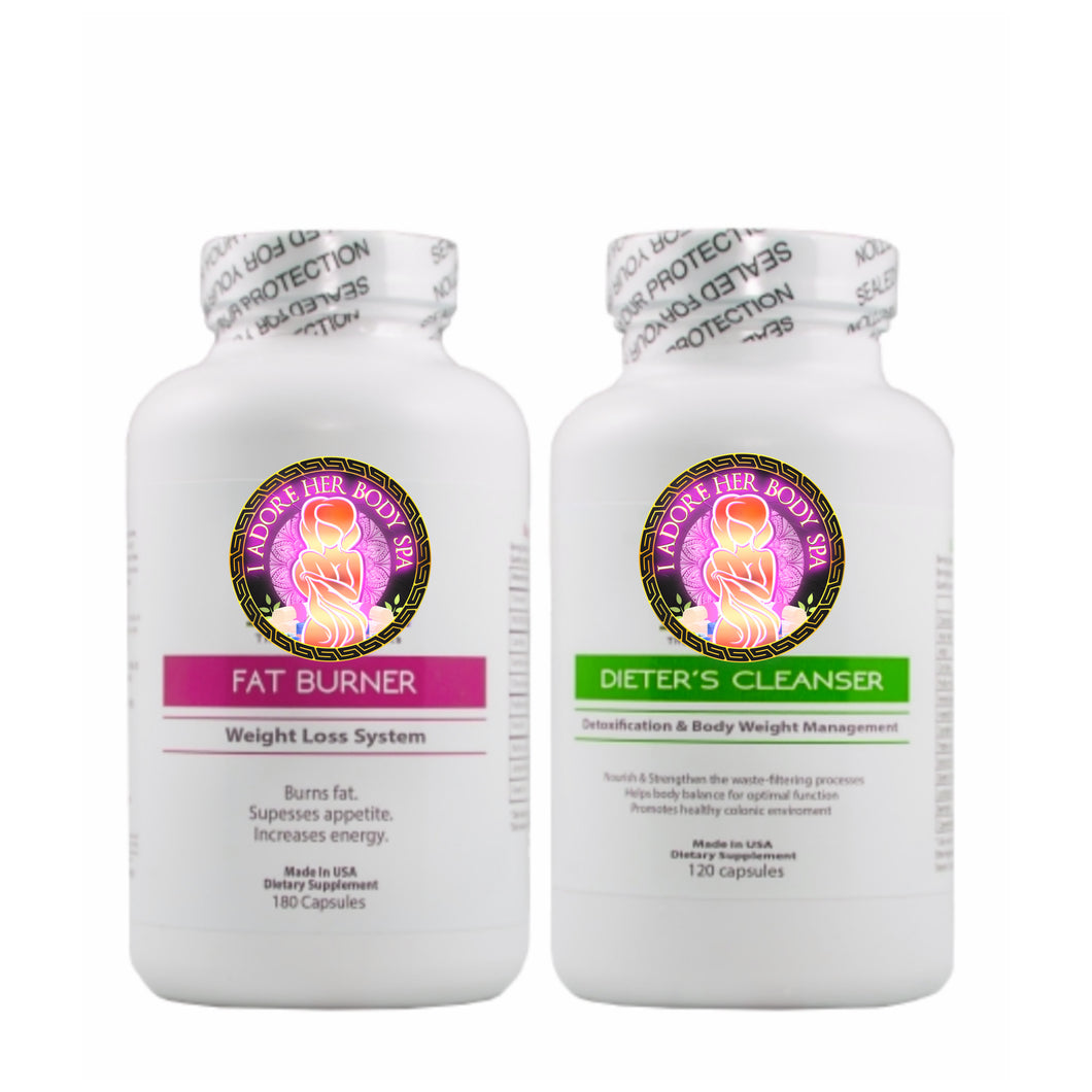 Organic Fat Burner Capsules  & Organic Colon Cleanser Duo - I Adore Her Palace