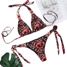 Load image into Gallery viewer, Jungle Leopard &amp; Red Jewels Bikini Swimwear - I Adore Her Palace
